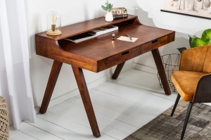 STOC!!!! BIROU 120CM, DIN LEMN MASIV DE SALCAM, MONSOON, DESIGN RETRO/ VINTAGE - Img 11
