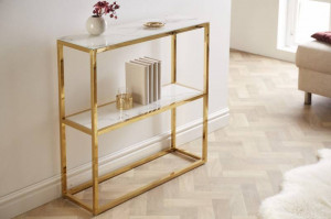 STOC!!! CONSOLA MODERNA, ELEGANCE 80CM, STICLA SECURIZATA EFECT MARMURA, ARTIM GROUP SELECTION - Img 1