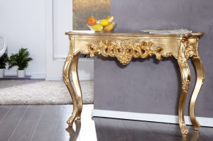 STOC!!! CONSOLA, VENICE AURIU 110CM, DIN LEMN SI POLIURETAN, DESIGN CLASIC - Img 2