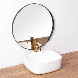 STOC!!! LAVOAR REA LUIZA, 42CM, ALB, DESIGN MODERN, MONTAJ PE BLAT, CALITATE SUPERIOARA - Img 3