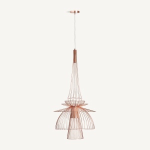 STOC LIMITAT! LUSTRA MODERNA 145CM, DIN METAL, CULOARE CUPRU, DESIGN ART DECO, VICAL HOME - Img 2