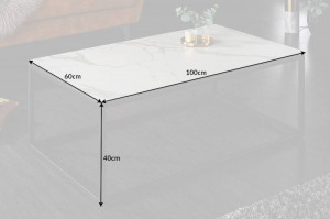 STOC !!! MASUTA DE CAFEA, SYMBIOSE 100CM, DIN CERAMICA CU EFECT DE MARMURA ALBA, DESIGN INDUSTRIAL - Img 6