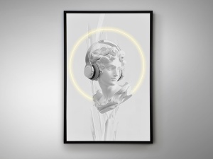 TABLOU DECORATIV CU LED, BUSTO 120CM, PANZA IMPRIMATA, DESIGN EXCLUSIV - Img 4