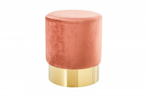 TABURET BAROCK 38903 ROZ/AURIU TAPITAT CU CATIFEA DESIGN MODERN - Img 4