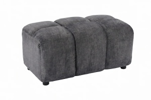 TABURET CLOUD 100CM, REALIZATA DIN LEMN SI CATIFEA, CULOARE GRI