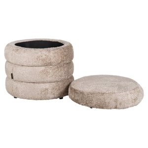 TABURET CU SPATIU DE DEPOZITARE ADELE SHEEP NATURE 01, S4615, CONFECTIONAT DIN 100% POLIESTER, LEMN, PLACAJ SI SPUMA - Img 3