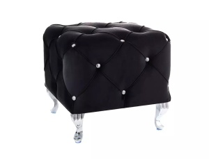 TABURET HESTIA K, NEGRU BLUVEL 19/CROM, TAPITERIE DIN CATIFEA SI CADRU DIN METAL, STIL MODERN