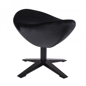 TABURET-SUPORT NEGRU PENTRU PICIOARE EGG SZEROKI VELVET BLACK STIL MODERN B2 - Img 1