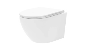 VAS DE TOALETA SUSPENDAT REA CARLO MINI TORNADO RIMLESS FLAT PRO, ALB, DIN CERAMICA, CALITATE SUPERIOARA - Img 1