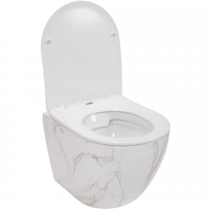 VAS DE TOALETA SUSPENDAT REA CARLOS SLIM RIMLESS, AIAX SHINY, DIN CERAMICA, CALITATE SUPERIOARA - Img 3