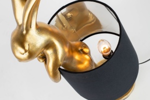 VEIOZA RABBIT 50 AURIU/NEGRU, CONFECTIONATA DIN POLIRASINA SI METAL, STIL MODERN - Img 2