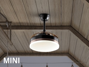 VENTILATOR VENTO MINI, CU TELECOMANDA, 35/45 CM, NEGRU MAT/BRONZ/OPAL, DIN METAL SI ACRIL, STIL MODERN - Img 4