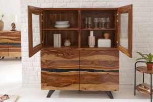 VITRINA 140CM, DIN LEMN MASIV SHEESHAM, STIL INDUSTRIAL, ARTIM GROUP SELECTION - Img 2