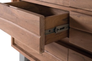 VITRINA CONTEMPORANY 120CM, REALIZATA DIN LEMN DE SALCAM SI METAL, CULOARE NATUR, STIL RUSTIC, GINER Y COLOMER - Img 6
