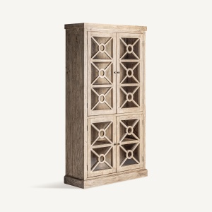 VITRINA GUBIN 205CM, DIN LEMN DE ULM DE CULOARE MARO, DESIGN CLASIC, VICAL HOME - Img 2