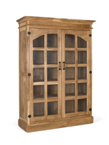 VITRINA PISTOIA 130CM, REALIZATA DIN LEMN DE TEC, CULOARE NATUR, STIL RUSTIC, GINER Y COLOMER