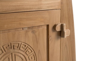 VITRINA SUMBAWA 109CM, REALIZATA DIN LEMN DE TEC, CULOARE NATUR, STIL ORIENTAL COLONIAL, GINER Y COLOMER - Img 4