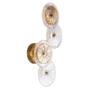 APLICA LINZI AURIU PERIAT, ML-0029, CONFECTIONATA DIN METAL SI STICLA, STIL MODERN - Img 2