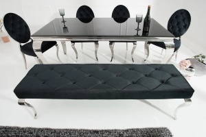 BANCHETA BAROCK ARGINTIU/NEGRU DESIGN MODERN - Img 2