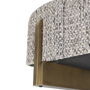 BANCUTA , DIN METAL SI TEXTIL, CULOARE BEJ/GRI, RICHMOND INTERIORS - Img 4