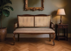 BANCUTA IN STIL COLONIAL, COD 2159, DIN LEMN DE SALCAM SI TEXTIL, ARTIM GROUP SELECTION