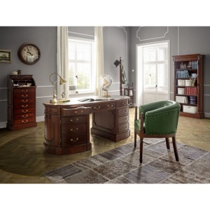 BIBLIOTECA DE BIROU CAMBRIDGE II 180CM, DIN LEMN MASIV, CULOARE MARO, ARTIM SELECTION - Img 6
