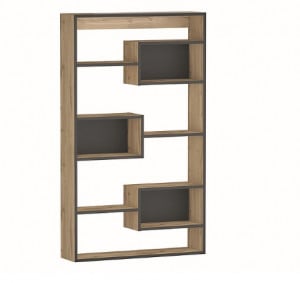 BIBLIOTECA MATRIX, STEJAR/ANTRACIT, DIN PLACI LAMINATE, STIL MODERN, SIGNAL