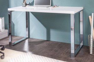 BIROU 120X60, ALB, WHITE DESK, DESIGN MODERN - Img 8