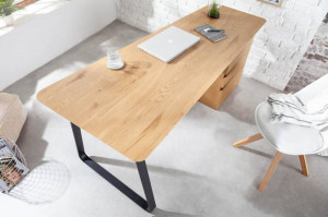 BIROU 160CM CU SERTARE, STUDIO, DIN METAL SI MDF, STIL INDUSTRIAL - Img 3