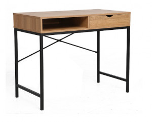 BIROU B-027, STEJAR/NEGRU MAT, DIN METAL SI PLACA LAMINATA, STIL MODERN, SIGNAL - Img 3