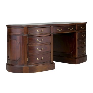 BIROU DE LUX CAMBRIDGE II 180CM, DIN LEMN MASIV, CULOARE MARO, ARTIM SELECTION - Img 9