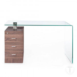 BIROU DIN STICLA 125CM, BOW WOOD, STICLA SI MDF, COD 3482 - Img 2