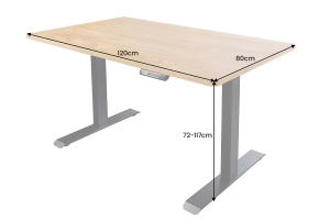 BIROU REGLABIL PE INALTIME, OFFICE 120CM, BLAT MDF DE STEJAR SI PICIOARE METAL, ARTIM GROUP SELECTION - Img 7