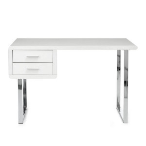 BIROU VEGA 120CM, CU 2 SERTARE, METAL SI MDF LUCIOS, COD 4669 - Img 2