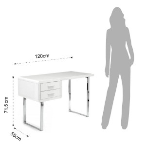 BIROU VEGA 120CM, CU 2 SERTARE, METAL SI MDF LUCIOS, COD 4669 - Img 8