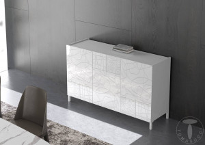 BUFET 130CM, EDDY GRAPHIC, COD 5067, STIL MODERN, REALIZATA PANOURI LAMINATE,USI SEMIGRAFIATE - Img 6