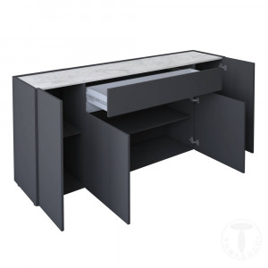 BUFET 4 USI 172CM, TONYA, COD 3676, STIL MODERN, REALIZATA DIN PANOURI ECO DIN LEMN - Img 2