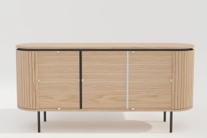 BUFET, ATELIER 160CM, FURNIR DE STEJAR SI PICIOARE DIN METAL, CULOARE NATUR, ARTIM GROUP SELECTION - Img 7