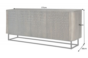 BUFET/ COMODA 177CM, DIN LEMN MASIV DE MANGO SI METAL, REALIZAT MANUAL, ARTIM GROUP SELECTION - Img 3