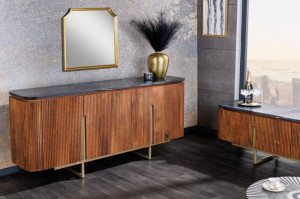 BUFET, DIN LEMN MASIV SI MARMURA 160CM, REALIZATA MANUAL, ARTIM GROUP SELECTION - Img 2