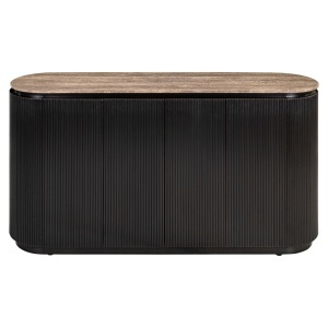 BUFET DINING RUSSO, REALIZAT DIN LEMN SI TRAVERTIN, CULOARE MARO, DESIGN DEOSEBIT, RICHMOND INTERIORS