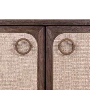 BUFET DINING WILLOX CU 2 USI, 90CM, REALIZAT DIN METAL, LEMN DE STEJAR, MDF SI TEXTIL IN, CULOARE BEJ, DESIGN DEOSEBIT, RICHMOND INTERIORS - Img 10
