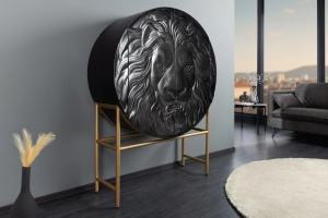 BUFET LIVING 140CM, LION 3D, DIN LEMN MASIV DE MANGO SI METAL AURIU, ARTIM GROUP SELECTION - Img 3