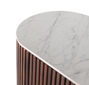 BUFET LIVING, 150CM, LEMN MASIV DE MANGO CU FINISAJ NUC SI MARMURA SINTETICA, DESIGN ELEGANT, ARTIM GROUP SELECTION - Img 5