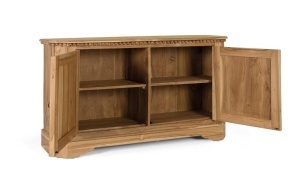 BUFET LIVING, 150CM, LEMN MASIV DE TEC, CULOARE NATUR, SCULPTAT MANUAL, ARTIM GROUP SELECTION - Img 3