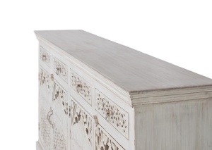 BUFET LIVING 180CM, COD 1684, DIN LEMN DE MANGO, ALB ANTICHIZAT, ARTIM GROUP SELECTION - Img 6