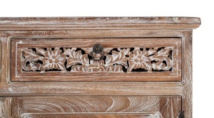 BUFET LIVING, 180CM, LEMN MASIV DE TEC, CULOARE NATUR ANTICHIZAT, SCULPTAT MANUAL, ARTIM GROUP SELECTION - Img 6