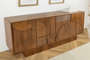 BUFET LIVING, ART DECO 170CM, LEMN DE MANGO, 3D, CULOARE MARO ANTICHIZAT, ARTIM GROUP SELECTION - Img 8