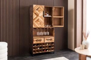 BUFET LIVING DEOSEBIT, BODEGA 160CM, REALIZAT DIN LEMN DE PIN SI METAL, CULOARE NATUR, ARTIM GROUP - Img 2