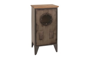 BUFET LIVING DEOSEBIT, NAUTILUS 80CM, REALIZAT DIN LEMN DE PIN SI METAL, CULOARE MARO ANTICHIZAT/NATUR, ARTIM GROUP - Img 7